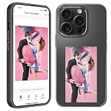Peaboni Smart Ink Screen Phone Case Compatible with iPhone 15 Pro Max NFC Portrait Digital Case for iPhone E-Ink Picture Mobile Phone Case Display DIY Photo Anti-Scratch Protective Phone Cover Black