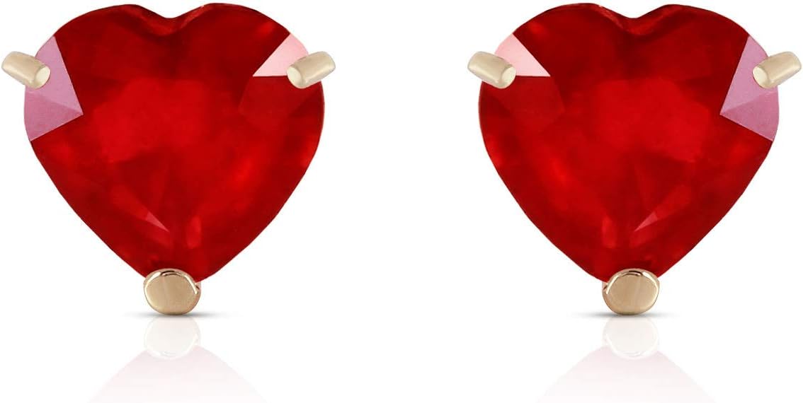2.9 ct 14k Solid White Yellow Rose Gold Stud Earrings Heart Ruby 4159