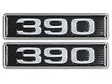 Auto Krafters Compatible/Replacement For Hood Scoop Side Emblems Left Right Pair 1969 Mustang, Torino, Ranchero 390 V8 (EBC9ZZ-16637DPR)