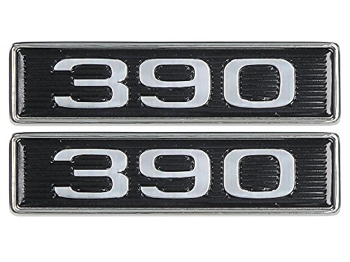 Auto Krafters Compatible/Replacement For Hood Scoop Side Emblems Left Right Pair 1969 Mustang, Torino, Ranchero 390 V8 (EBC9ZZ-16637DPR)