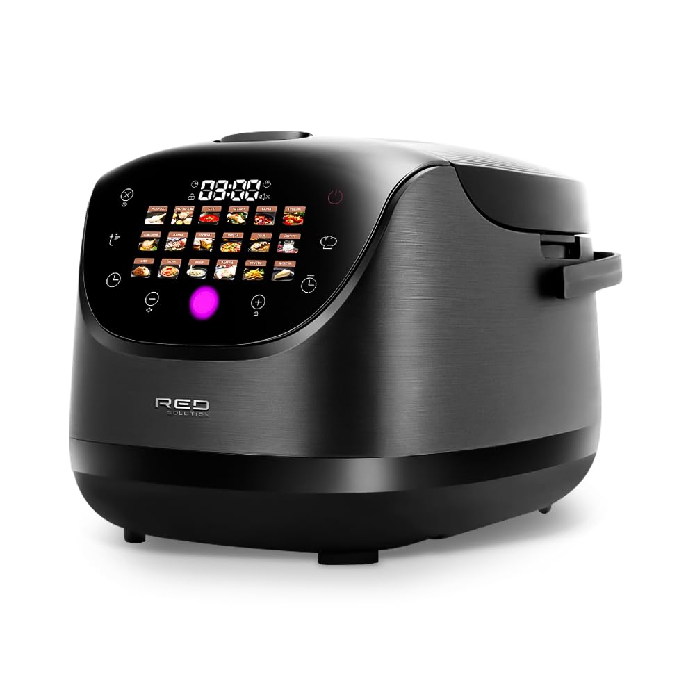 Multikocher RED COLORSENSE - MC200 RU (Russisch) 5L Multiwarka Touch-Bedienung Schnellkochtopf Reiskocher Multicooker 860 W Warmhaltung Joghurtbereiter Dampfgarer