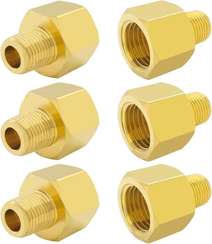 Hooshing 6 unids latón tubería 18 "NPT macho a 14 "NPT hembra adaptador reductor accesorios de tubería