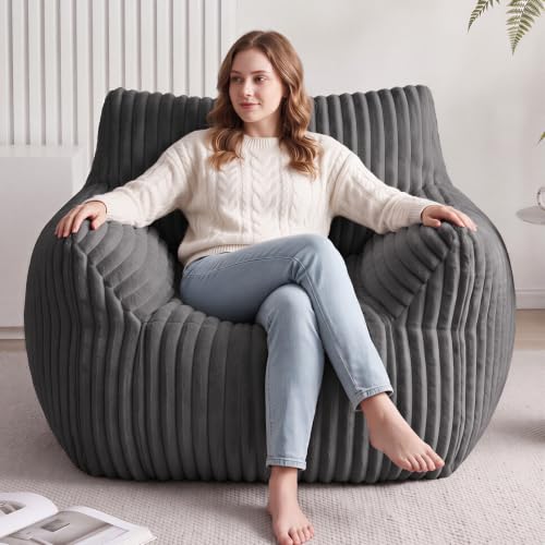 DUMOS Giant Soft Bean Bag Chair with Memory...