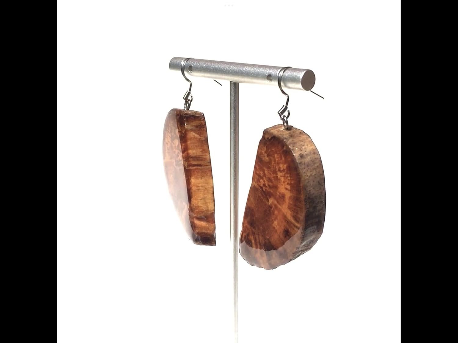 Resin Driftwood Dangle Earrings, Handmade Earrings