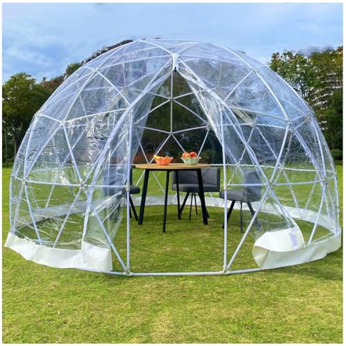 GAYAYAS Tenda a Cupola da Giardino, Tenda a Cupola Igloo da Giardino, Riparo a Cupola Trasparente per Esterni con Copertura in PVC, Adatta per Patio e luoghi da Pranzo,3.6M