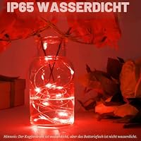 Dalugo Lichterkette Rot, 3m 30 LED Lichterkette Batterie Klein für Weihnachten, Schlafzimmer, Party, Hochzeit – Ansicht 4