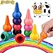 Crayons for Toddlers Kids Paint Crayon Girls Boys Gift-12 Colors Washable Palm-Grip Crayon Set for 2-9 Years Old, Safe and Non-Toxic Small and Cute Gift Sticks Stackable Toys for Kids.