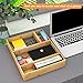 Bamboo Kitchen Drawer Organizer, Wooden Storage Box for Utensil Organizer Silverware Tray Cutlery Holder Flatware Containers - Multi-Use Deep Drawer Dividers Organizer for Bathroom, Jewelry, 12