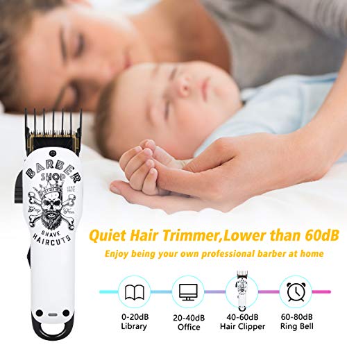 Audoc Professional Cordless Hair Clipper for Men Hair Haircuttings Kit Mustache Body Grooming Kit with USB Rechargeable Hair Beard Trimmer for Men Stylists Barbers Kids Home(Y4 15)