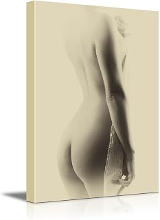 wall26 - Canvas Prints Wall Art - Fine Art Nude Portrait of a Young Woman Holding Ivory Lace | Modern Wall Decor/Home Decoration Stretched Gallery Canvas Wrap Giclee Print. Ready to Hang - 24" x 36"