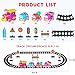 Funwee Steam Track Train Set for Toddlers, Magnetic Connection Train Toys w/Lights & Sounds, Electric Cartoon Choo Choo Train, Toy Train Christmas Birthday Gift for Toddlers 2 3 4 5+ Boy Girl (Pink)