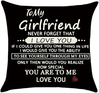 Girlfriend Valentines Day Gifts for Her Gf Girlfriend I Love You Pillow Case Gifts for Her Girlfriend Anniversary Birthday Gifts for Gf Girlfriend Black Pillowcase for Women Gf 18x18 Pillow Cover Gift