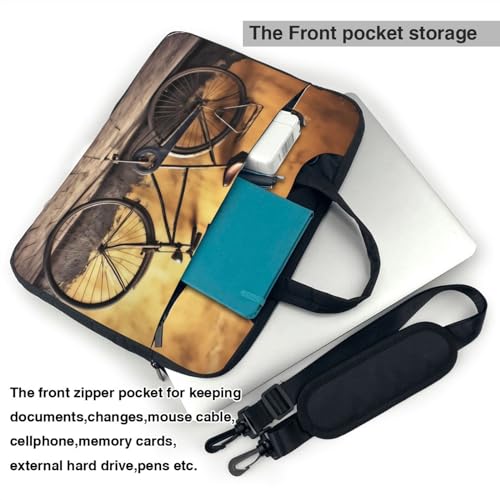 Bolso bandolera para laptop unisex negro 14 pulgadas miniatura 4