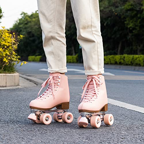 Tuosamtin Roller Skates for Women/Youth with Height Adjustable stoppers Retro Quad Roller Skates for Outdoor and Indoor