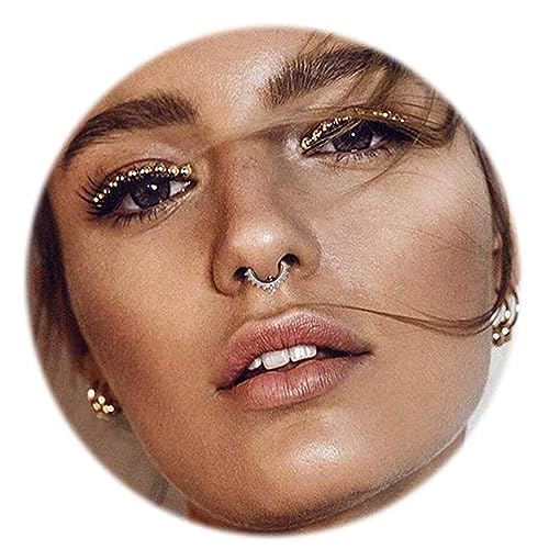 Image of RUVEE Nose & Ear Clip Titanium Plated Pin Non Pierced Just Press for Women & Girls Septum Ring
