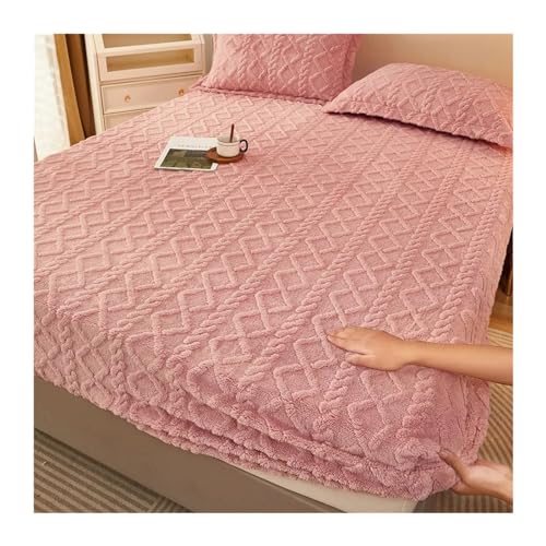 Sábana bajera ajustable de forro polar de terciopelo, funda de cama gruesa para cama individual, diseño cálido de invierno, adecuada para tamaño Queen
