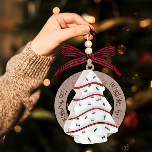 Little Christmas Tree Cakes, Food Ornaments, Wood Cheesecake Ornament, Baking Dessert Cake Ornament, Cute Christmas Ornaments — view 6