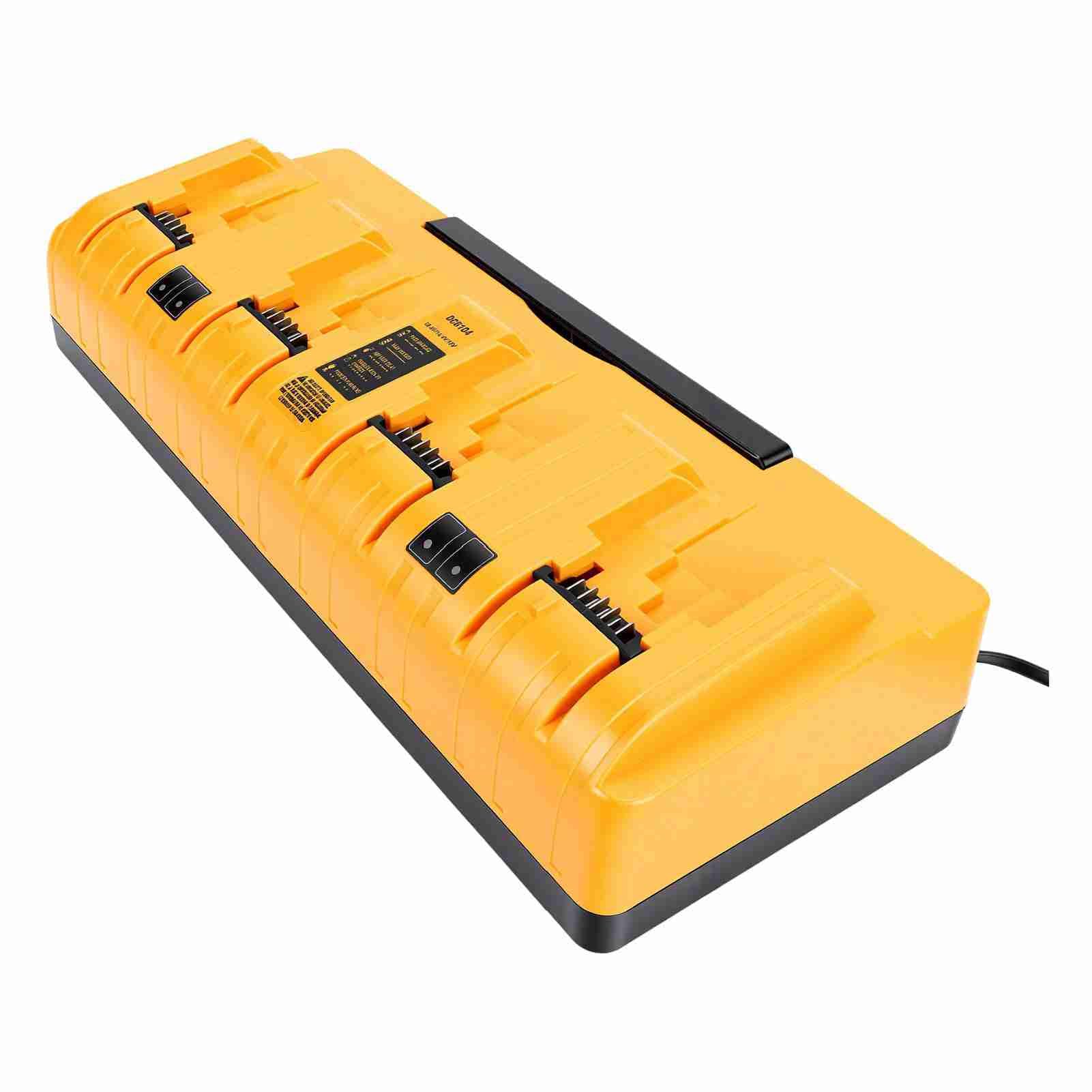 Cosiki Stazione di Ricarica 4 Porte, Caricabatterie con Uscita 3A per | Ricarica simultanea per 4 batterie, Adatto per più batterie da 20 V, Funzionalità di protezione dal surriscaldamento