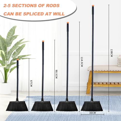 Xifando 137,2 cm Langer Haushaltsbesen mit Eisenstiel – Verstellbarer, robuster Besen für Innen- und Außenreinigung, geeignet für Häuser, Garagen, Küchen, Badezimmer, Einkaufszentren, Büros und Höfe – Bild 4