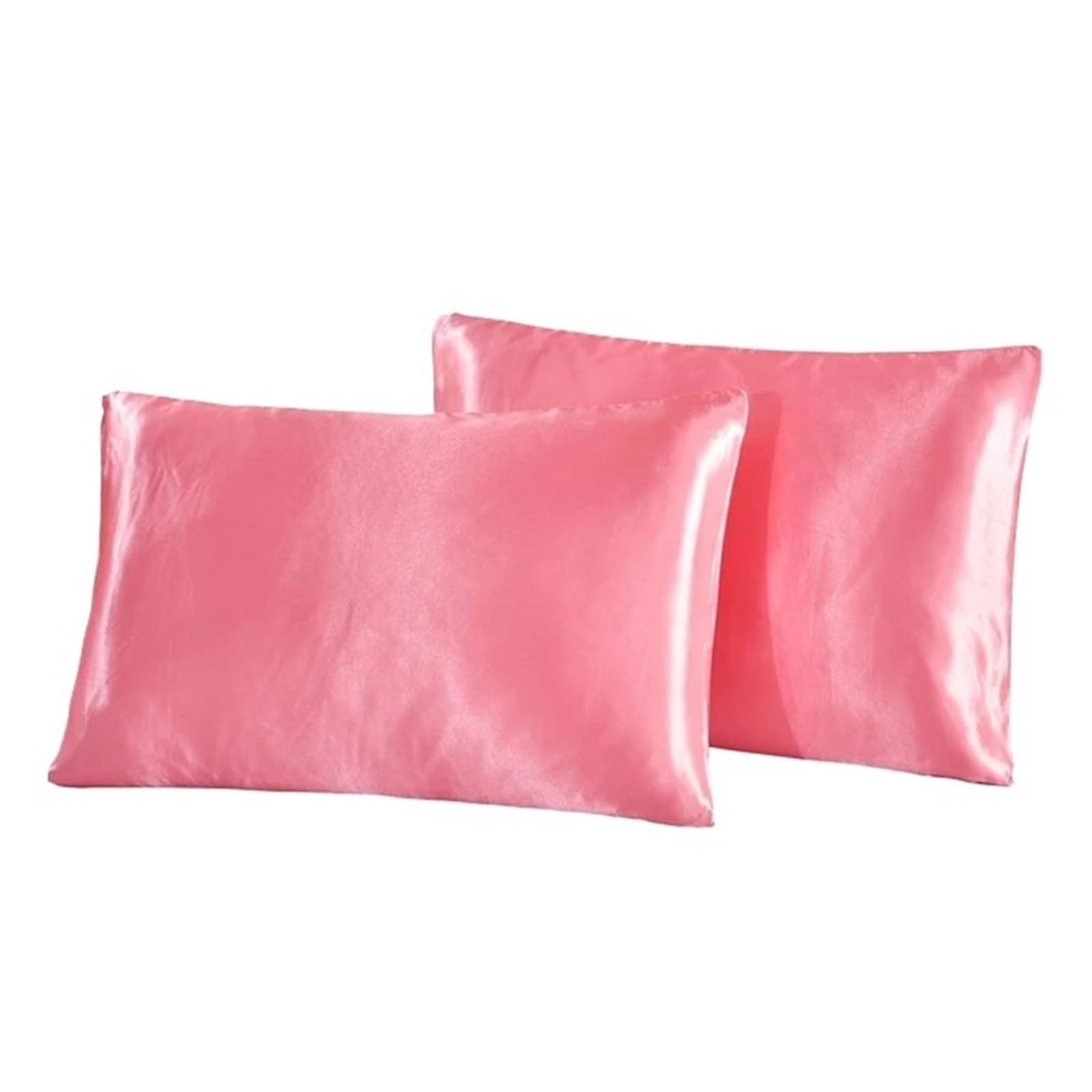 Silky Pillow Covers, Queen Satin Silk Pillowcase Multicolor 20x30 Inches(Pink)