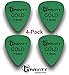 Gravity Gold Series Guitar Picks - Perfect For Beginners & Professionals | Pack of 4