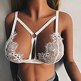 TOPKEAL Sexy Frauen Aushöhlen Elastische Käfig BH Bandage Riemchen Halfter BH Bustier Top Damen BH Push Up Bralette Frauen Sport Bustier Dessous Set