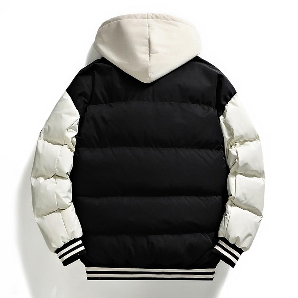 Winterjacken Daunenjacke für Herren Damen Unisex College Jacke mit Kapuze 90S Y2K Bomberjacke Warm Daunenmantel Trucker Baseballjacke Fliegerjacke