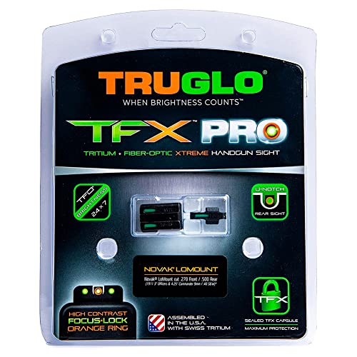 Image of Truglo TFX PRO Handgun Sight, Glowing Shock Proof Tritium and Fiber Optic Night Sight for Handguns, Compact, Durable, and Snag Free Sight