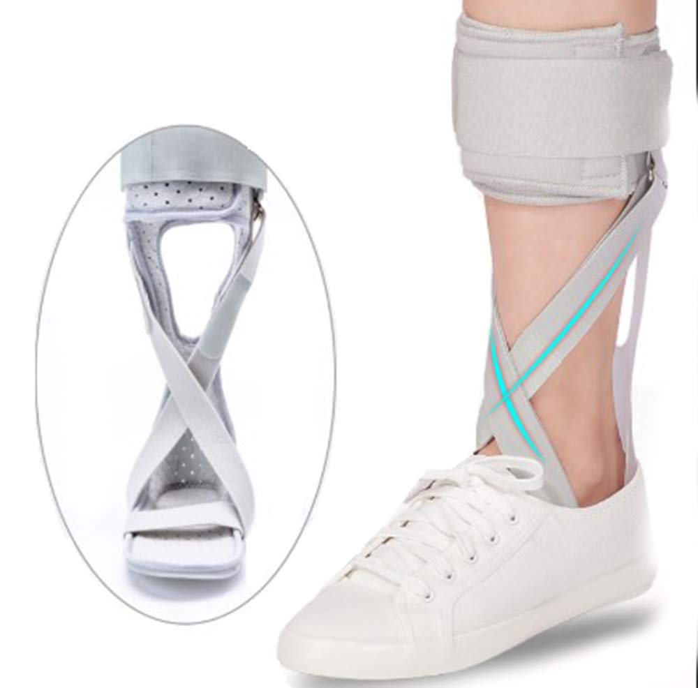 Maintien Confortable de la Cheville, orthèse de Pied de Cheville, Marche avec Chaussures, Conception de Sangle de 8 Mots, la Taille Peut être ajustée,Gray,Normalversion