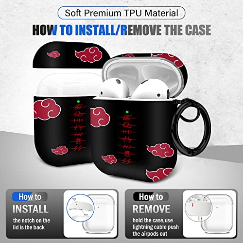 Maxjoy for Airpods Case, Anime Cartoon Cute Design for Airpods 1st and 2nd Generation Case Cover for Air Pods Men Boys Girls Kids,Kawaii Cases for Apple for Airpods 1/2,Anime Red Cloud Lanyard by Maxjoy - Used condition - Image 6