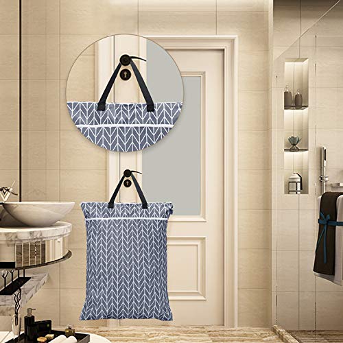Teamoy Travel Hanging Wet Dry Bag Organizer (24.7 X 18 Inches) With Two Compartments For Cloth Diaper, Laundry, Swimsuits And More, Easy To Hang Everywhere (L, Gray Arrow) #TOP6