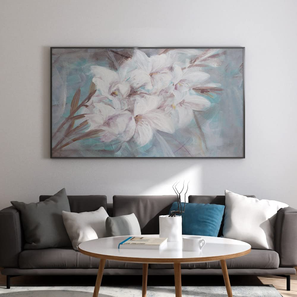 Tableau abstrait fleurs de kapok pour une atmosphère douce et poétique