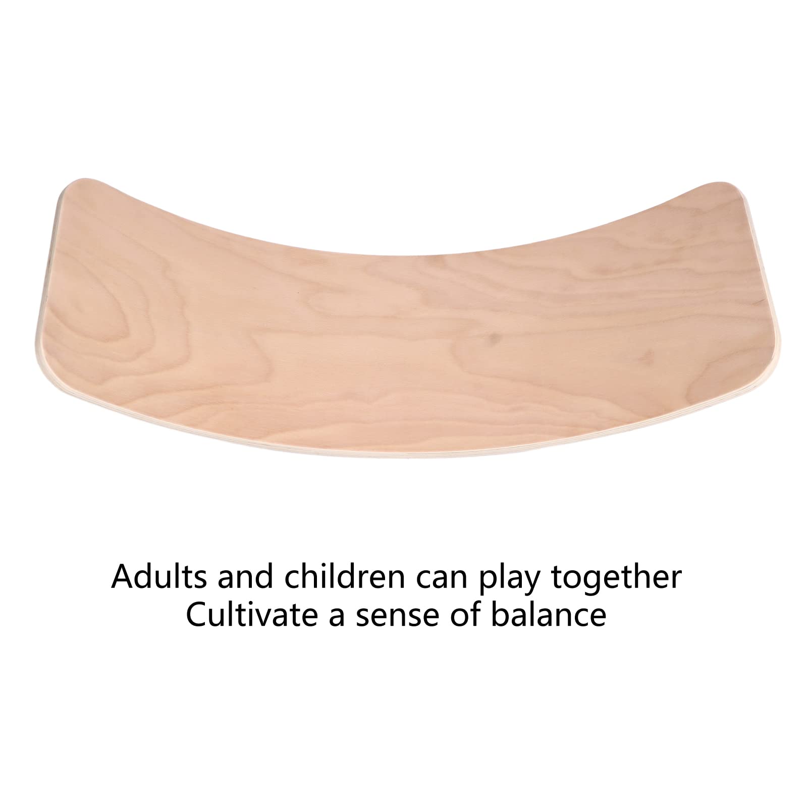 Hölzernes Wackelbrett, Balance-Board mit Kurviger Oberfläche für und Kleinkinder, mit Auto-Gleis-Rutschbrücken-Spielzeug