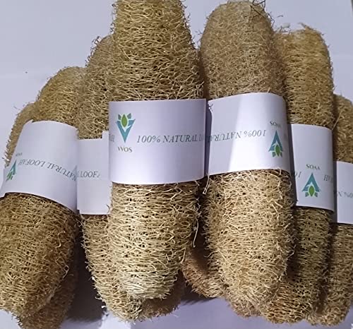 VVOS® 10 Pieces 100% Natural Organic Body Scrubber Loofah Sponges for Bathing | Size: 12cm to 18cm | Eco-Friendly Exfoliating Bath Accessory-picture-40