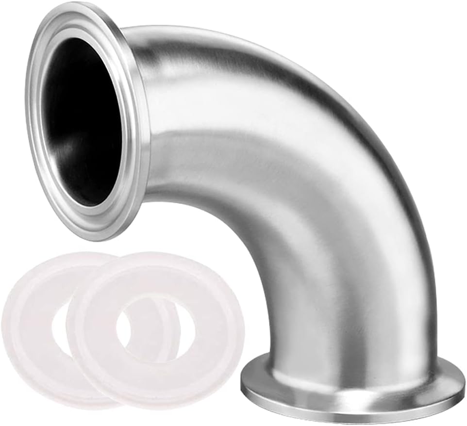 Beduan Elbow 90 Degree 2" Tube OD Stainless Steel 2" Tri Clamp Sanitary Pipe Fitting (Ferrule OD 64mm)