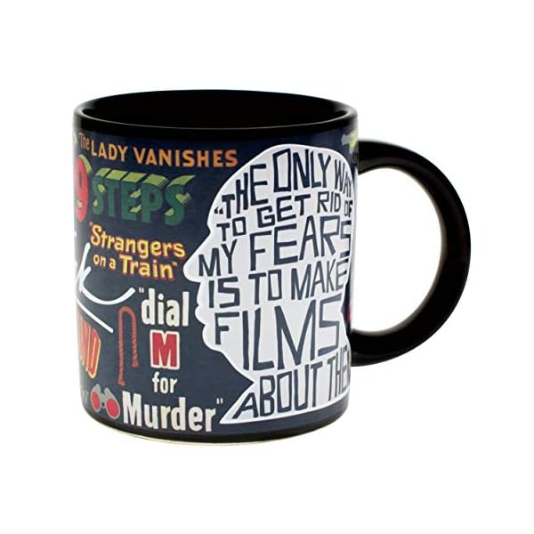 Taza de títulos de películas de Alfred Hitchcock que cambia el calor - Add Coffee and His Most Famous Films Aparecen - Imagen 6