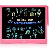15" LCD Writing Tablet, PINKCAT Extra Large Drawing Tablet Colorful Screen Doodle Board, Handwrit...