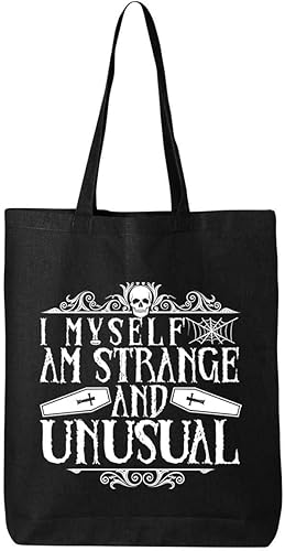 shop4ever I Myself am Strange and Unusual Halloween Trick or Treat Eco Cotton Tote Bolsa de compras reutilizable