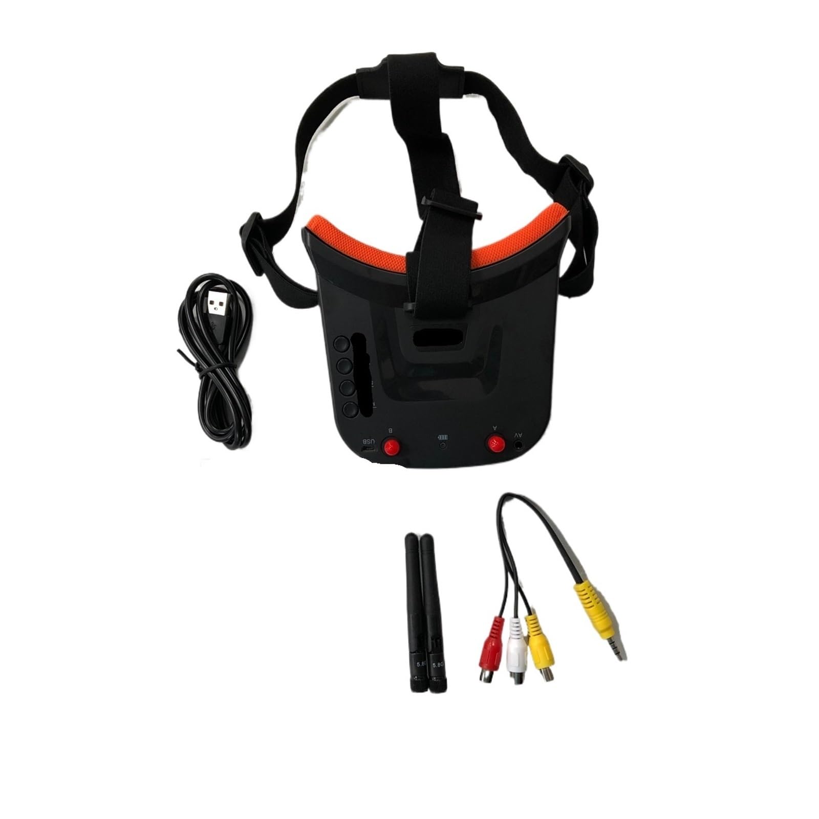 Occhiali FPV VR009 5.8G 40CH, visore video da 3 pollici 480x320, occhiali FPV HD DVR Diversity, compatibili con droni con telecamera(Orange sponge)