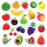 20 PCS Fruits Thick Gel Clings Fruits Window Gel Clings Decals Stickers for Kids Toddlers and Adults Home...