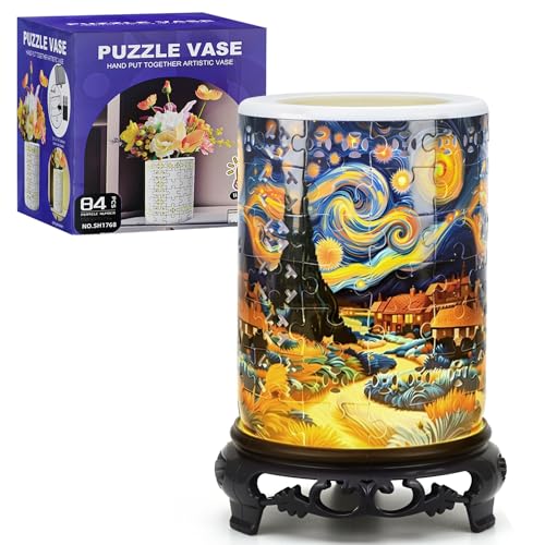 MONVIE 3D Puzzles Planter, 84PCS Glue-Free Planter Pot for Adults