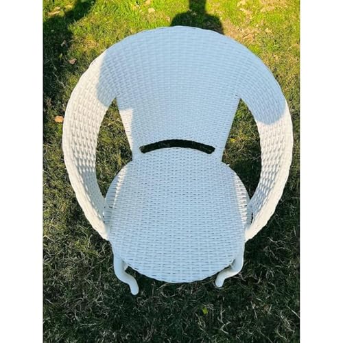 Image of Furniture Designer Patio Chair Set for Garden|| Balcony|| Terrace|| Coffee|| Patio ||Wicker Seating Chair and Table Set Outdoor Furniture (D-12 White with 4 Chair 1 Table