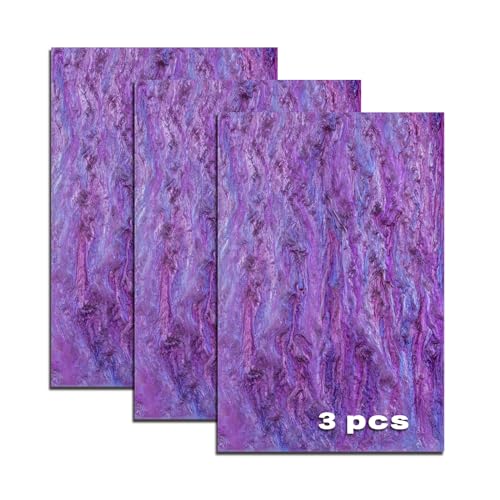 Image of TOEPODO Pearl Cast Acrylic Sheets Pearlescent Glitter Acrylic Sheet 1 /8 Thickness Acrylic Sheets for Laser Cutting for Art Design DIY Crafts /Home Deco (3, Purple, 8x12 Inch)