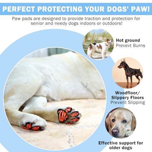 SCENEREAL Protetor de pata antiderrapante para cães idosos pequenos, médios e grandes, adesivos de p