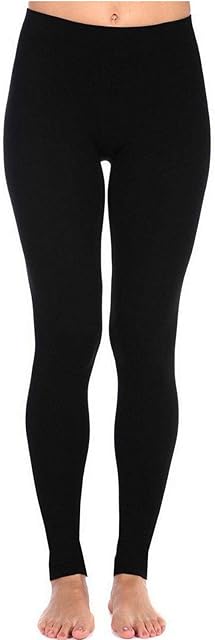 Womens Ladies Thermal Fleece Lined Leggings Tights Thick Winter Warm Gym Workout Yoga Activewear Black