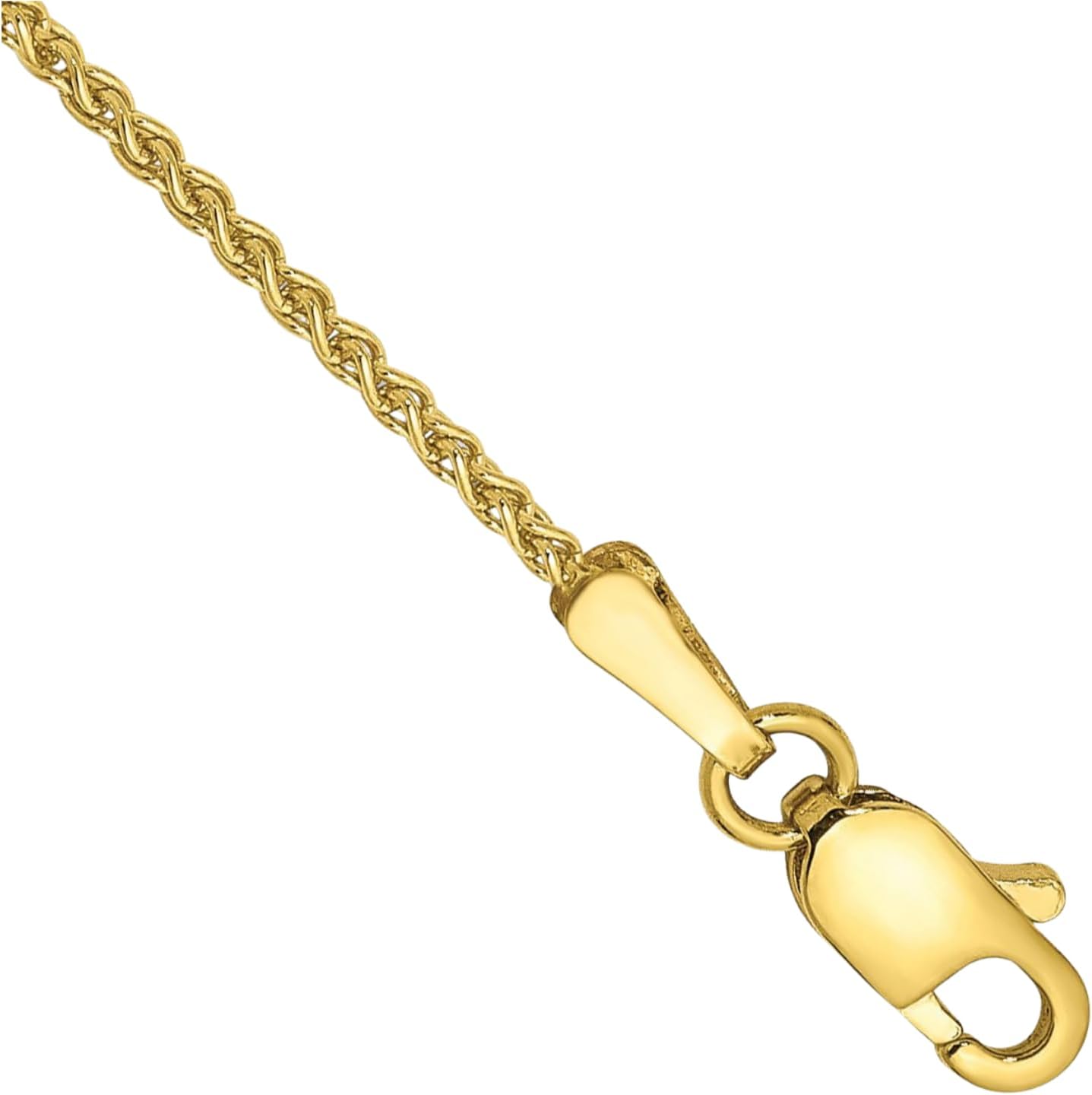 IceCarats 10K Solid Yellow Gold 1.25mm Dainty Wheat Chain Spiga Link Bracelet Polished