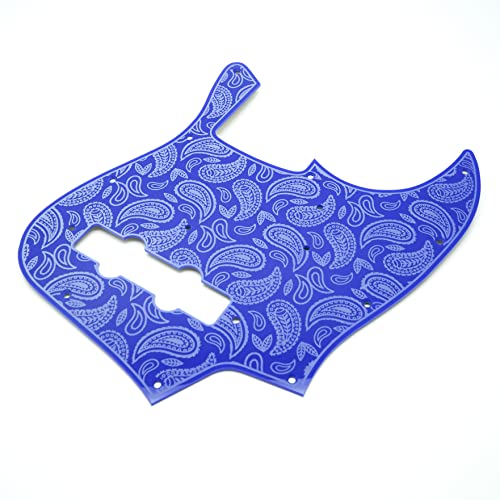 Amazon | ジャズベース用ピックガード 【ペイズリー彫刻】ブルー