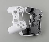 Narwhalss Replacement Cover Set for PS4 Controller DIY Custom Case Repair Kit with Shell, Buttons, Stick Caps & Touchpad for JDM040/PS4 4.0 Only (White)