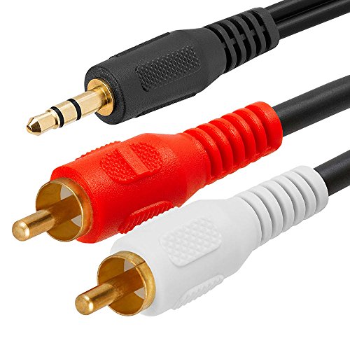 Cmple - 3.5mm Male Stereo to 2 Male RCA Audio Adapter Cable - 6 Feet #1