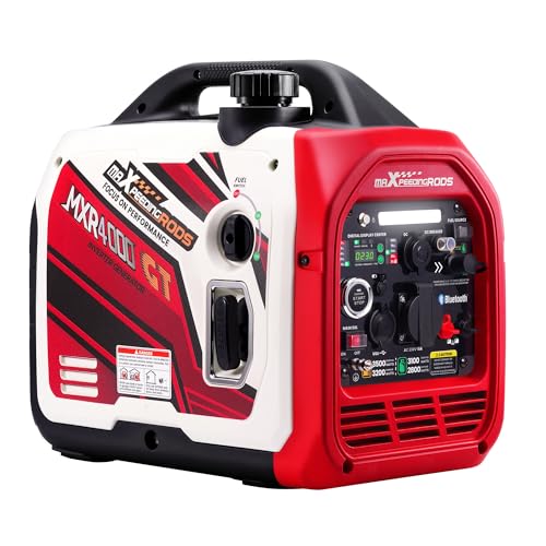 maXpeedingrods Groupe Electrogene Silencieux GPL et Essence 3500W Inverter Générateur Démarrage via App Bluetooth® et Electrique Prises 230V Generator pour...